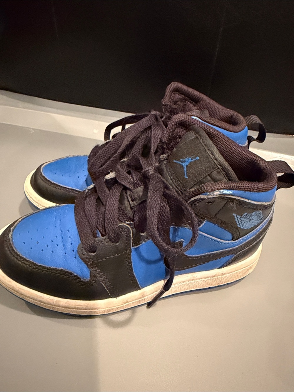 Jordan Kids Blue and Black High-Top Sneakers